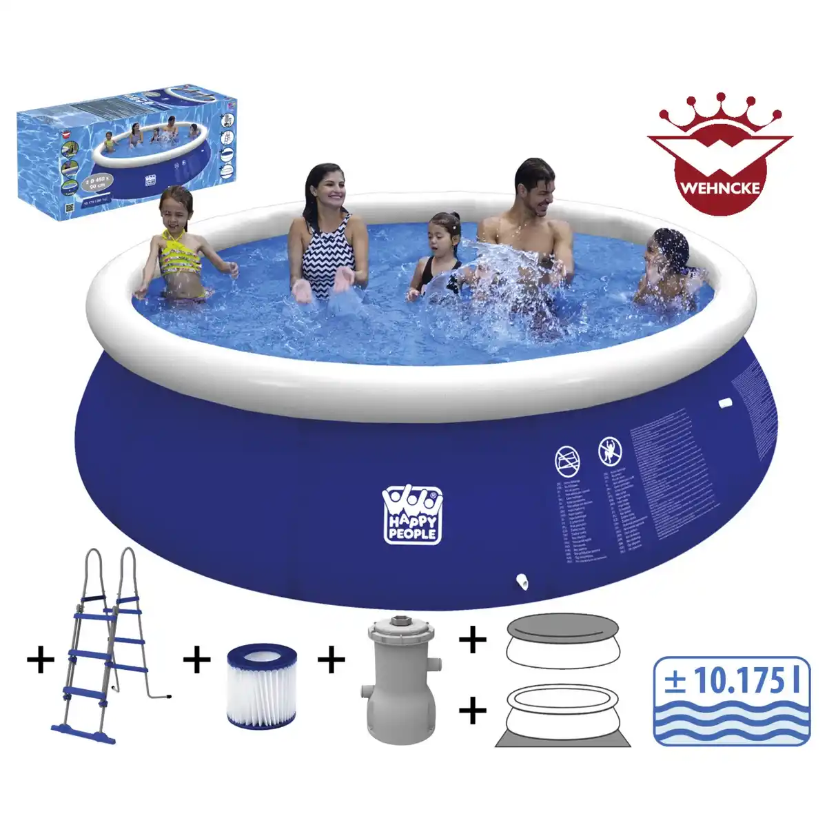 Bild 1 von HAPPY PEOPLE Rundpool, blau, ØxH: 450 x 90 cm