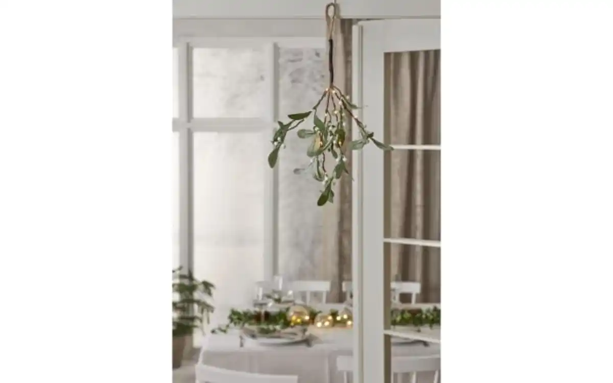 Bild 3 von Mistelzweig mit Beleuchtung, hellgrün, 35 cm