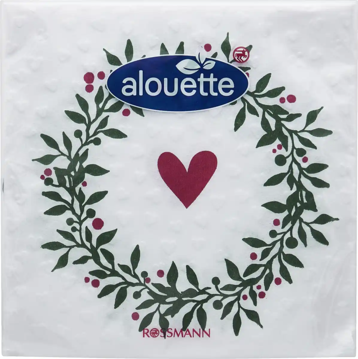 Bild 1 von alouette Cocktail-Serviette Kranz/Herz geprägt