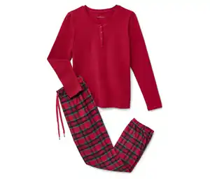 Flanell-Pyjama-Set, rot