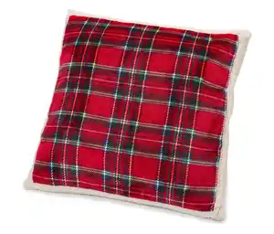 Kariertes Plüsch-Dekokissen