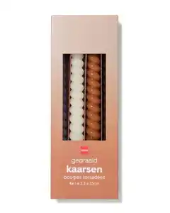 Haushaltskerzen, Ø 2,2 × 25 cm, gedreht, blau – 4 Stück