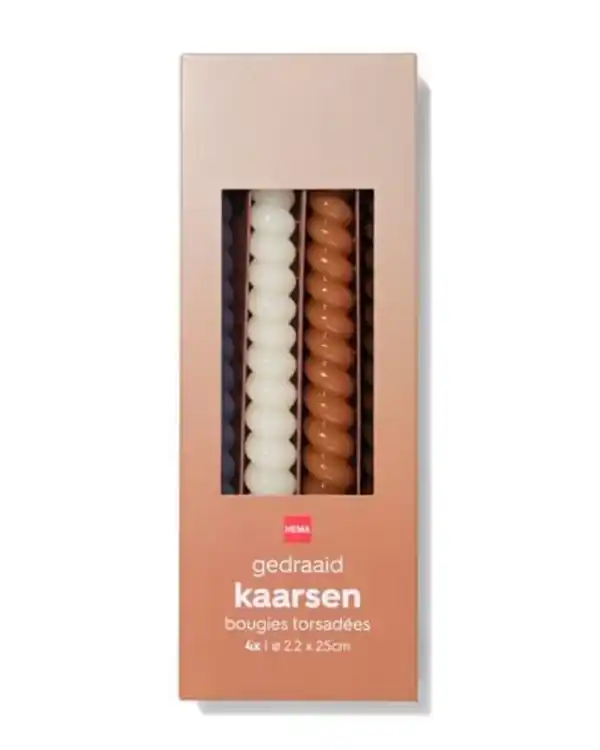 Bild 1 von Haushaltskerzen, Ø 2,2 × 25 cm, gedreht, blau – 4 Stück