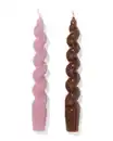 Bild 2 von Haushaltskerzen, Ø 2,2 × 20 cm, gedreht, rosa – 2 Stück