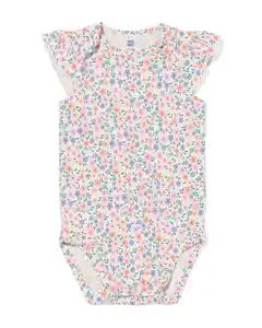 Strampler Baumwolle mit Stretch Blumen multicolor