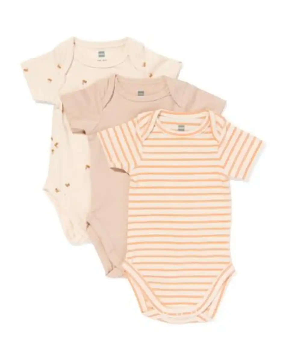 Bild 1 von Strampler Baumwolle mit Stretch – 3 Stück sandfarben