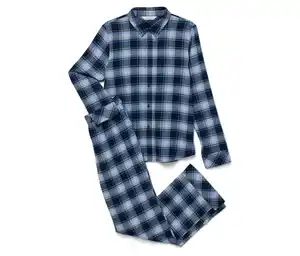 Flanell-Pyjama-Set, blau