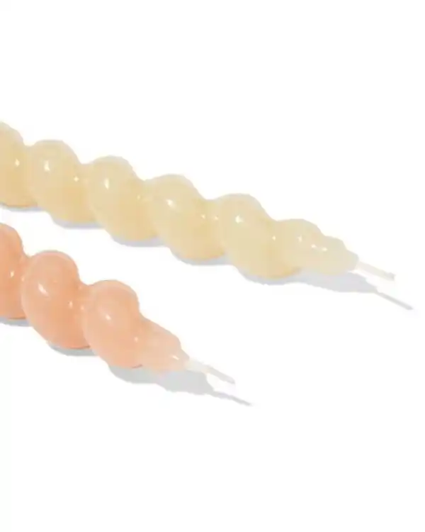 Bild 3 von Haushaltskerzen, Ø 2,2 × 20 cm, gedreht, naturell – 2 Stück