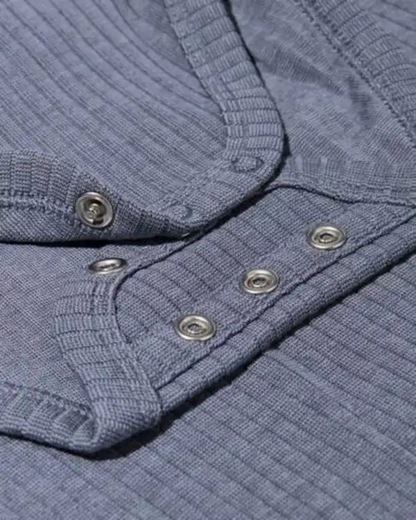 Bild 3 von Strampler zum Mitwachsen, Bambus, gerippt blau