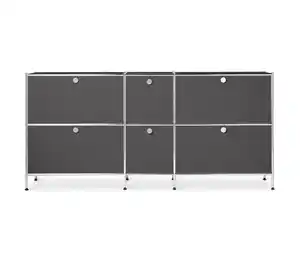 Sideboard Metall »CN3« groß mit 6 Klappenfächern, grau