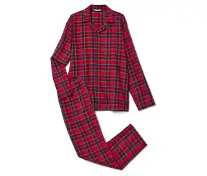 Flanell-Pyjama-Set, rot