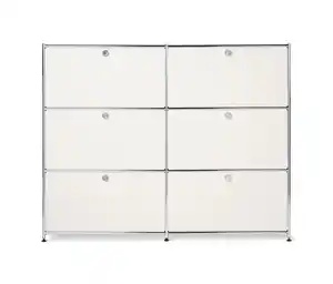 Kommode Metall »CN3« mit 6 Klappenfächern, groß, weiß