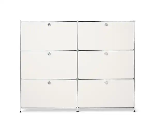 Bild 1 von Kommode Metall »CN3« mit 6 Klappenfächern, groß, weiß