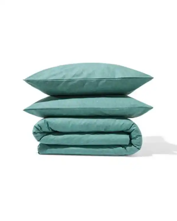 Bild 4 von Bettbezug 200 × 200/220 cm, Flanell, grün meliert