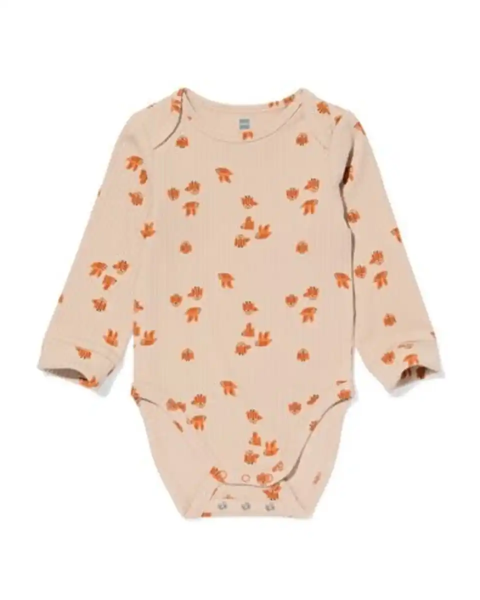 Bild 1 von Strampler zum Mitwachsen, LENZING™ ECOVERO™- (Viskose-) Rippenstoff, Eulen, braun braun