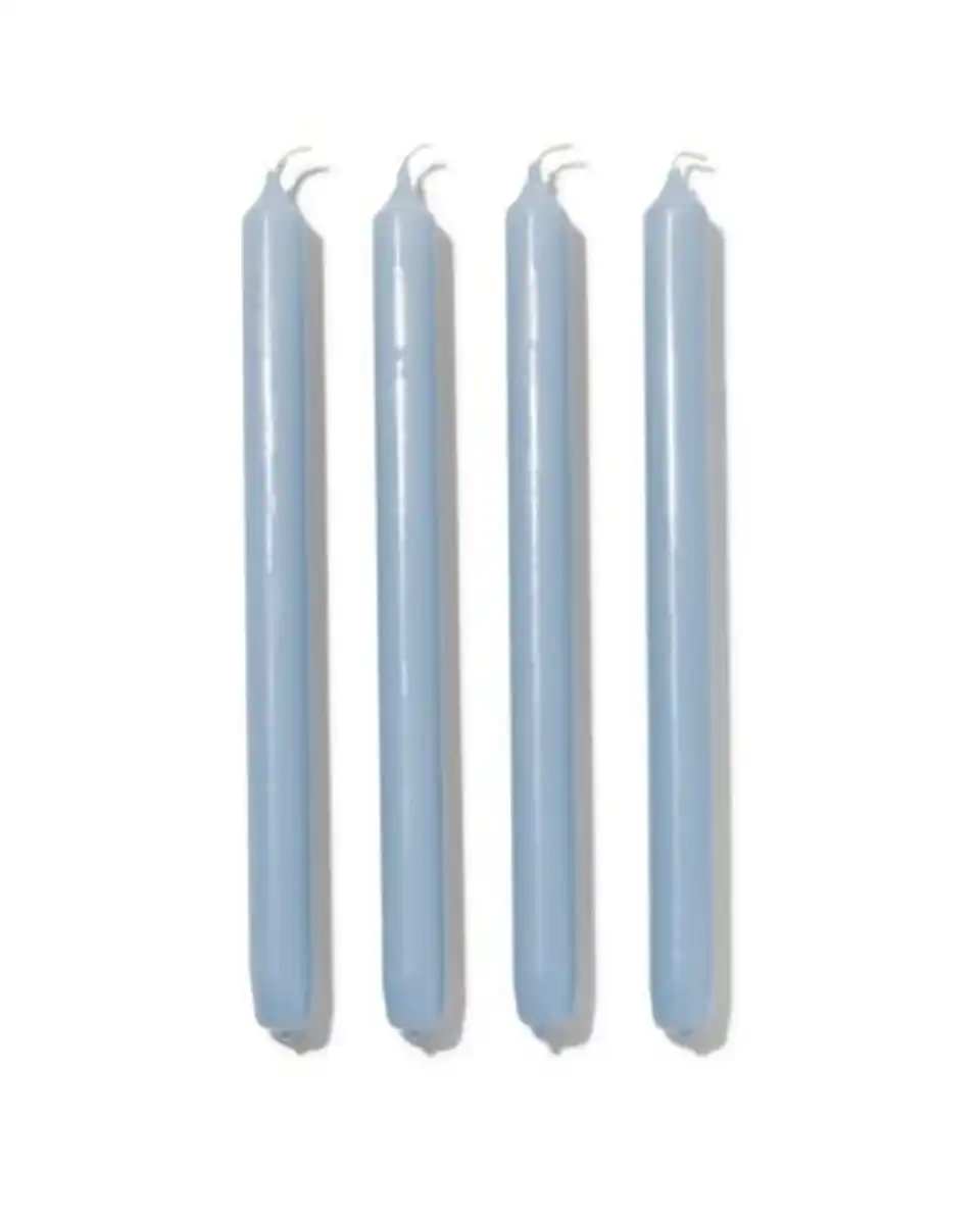 Bild 2 von 12er-Pack lange Haushaltskerzen, Ø 2.2 x 29 cm, hellblau