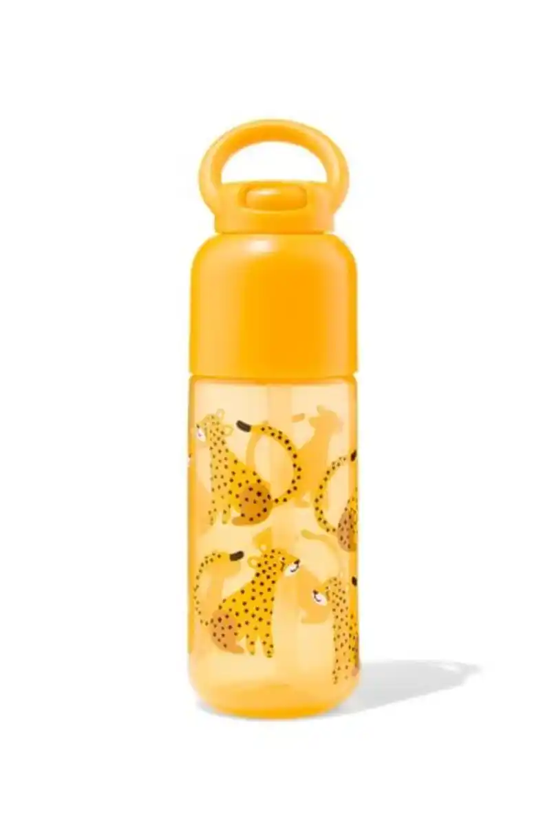 Bild 1 von Trinkflasche mit Trinkhalm, Leopard, 300 ml
