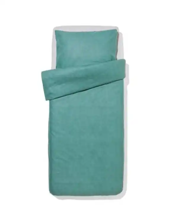 Bild 1 von Bettbezug 140 × 200/220 cm, Flanell, grün meliert