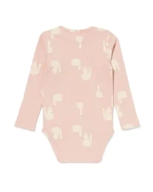 Bild 2 von Strampler mit Stretchanteil, Gänse rosa