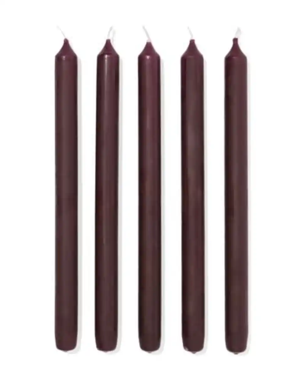 Bild 2 von Lange Haushaltskerze, Ø 2,2 × 29 cm, Dunkelbraun – 12 Stück