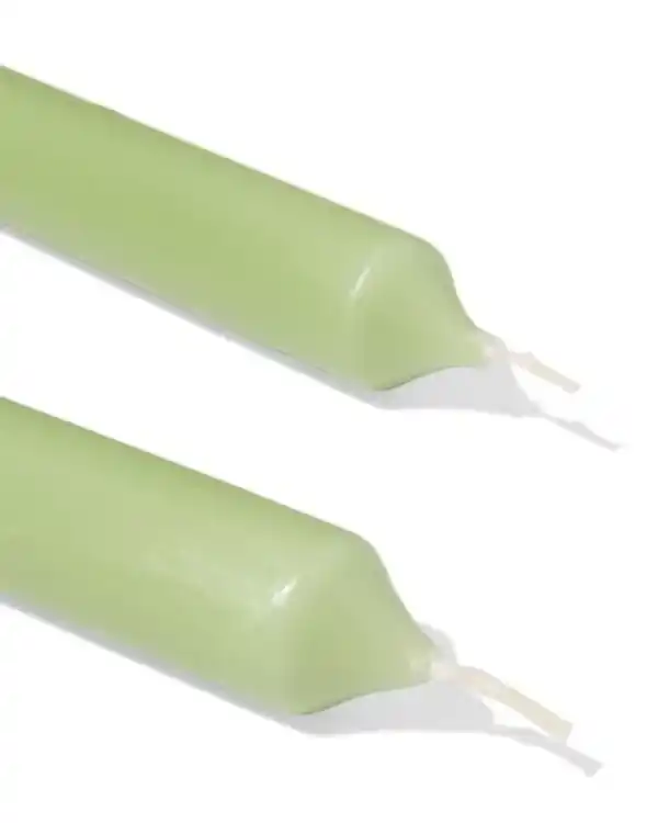 Bild 4 von Lange Haushaltskerze, Ø 2,2 × 29 cm, Hellgrün – 12 Stück