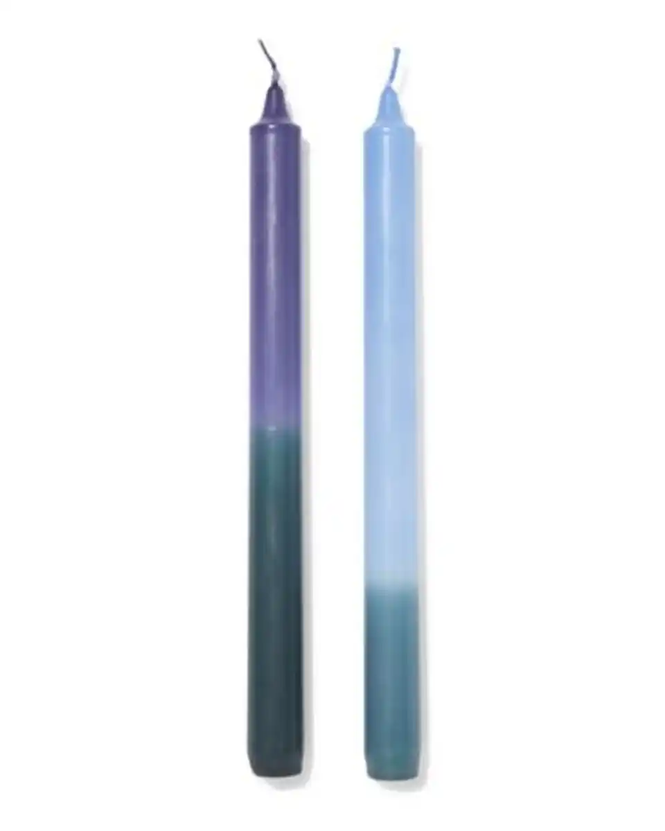 Bild 2 von Haushaltskerzen ⌀ 2,2 x 25 cm, Farbverlauf blau – 2 Stück