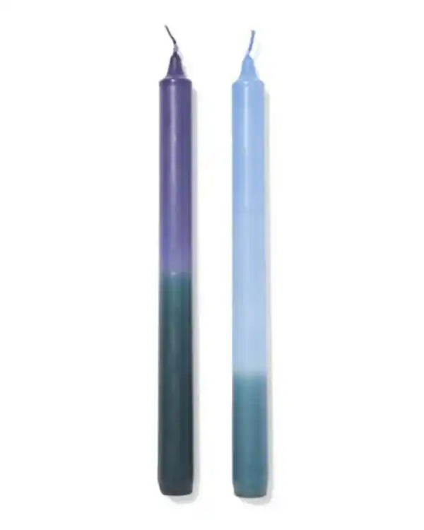 Bild 2 von Haushaltskerzen ⌀ 2,2 x 25 cm, Farbverlauf blau – 2 Stück
