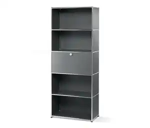 Hohes Regal Metall »CN3« mit Klappenfach, grau