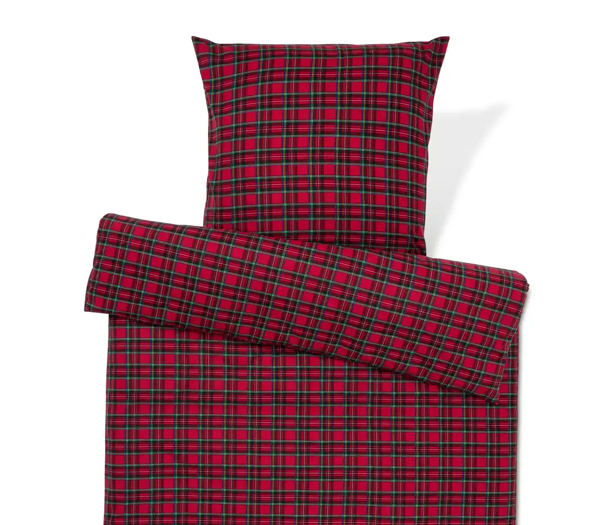 Bild 1 von Biber-Bettwäsche, rot kariert, Normalgröße