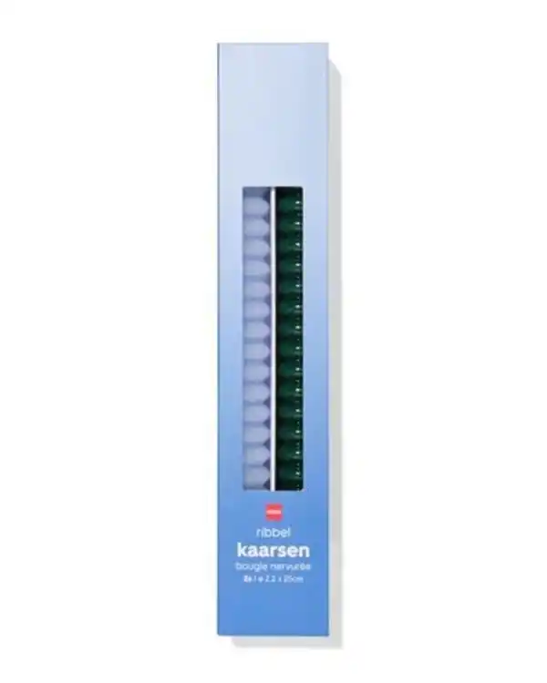 Bild 1 von Haushaltskerzen ⌀ 2,2 x 25 cm, gerippt, blau – 2 Stück