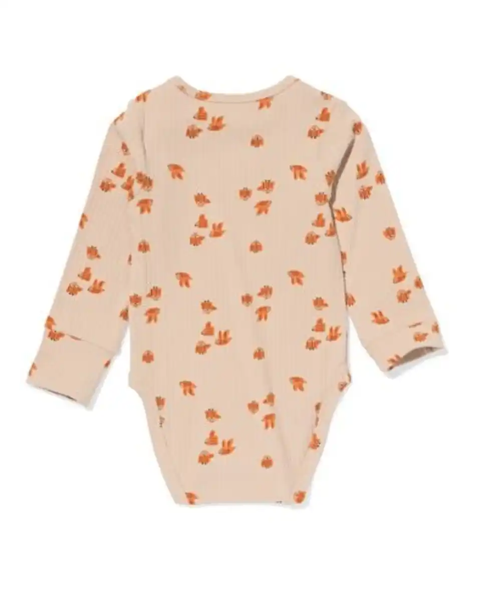 Bild 3 von Strampler zum Mitwachsen, LENZING™ ECOVERO™- (Viskose-) Rippenstoff, Eulen, braun braun