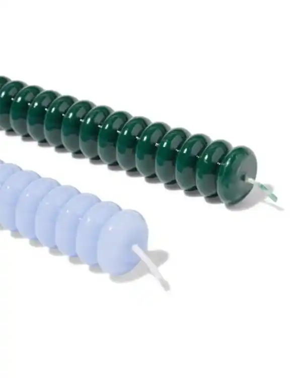 Bild 3 von Haushaltskerzen ⌀ 2,2 x 25 cm, gerippt, blau – 2 Stück