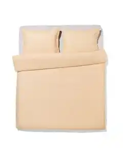 Bettbezug 240 × 200/220 cm, Flanell, gestreift, beige