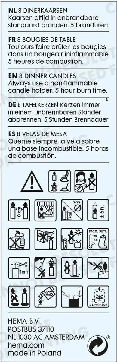 Bild 3 von 8er-Pack Dinnerkerzen, Ø 2 x 17 cm, weiß