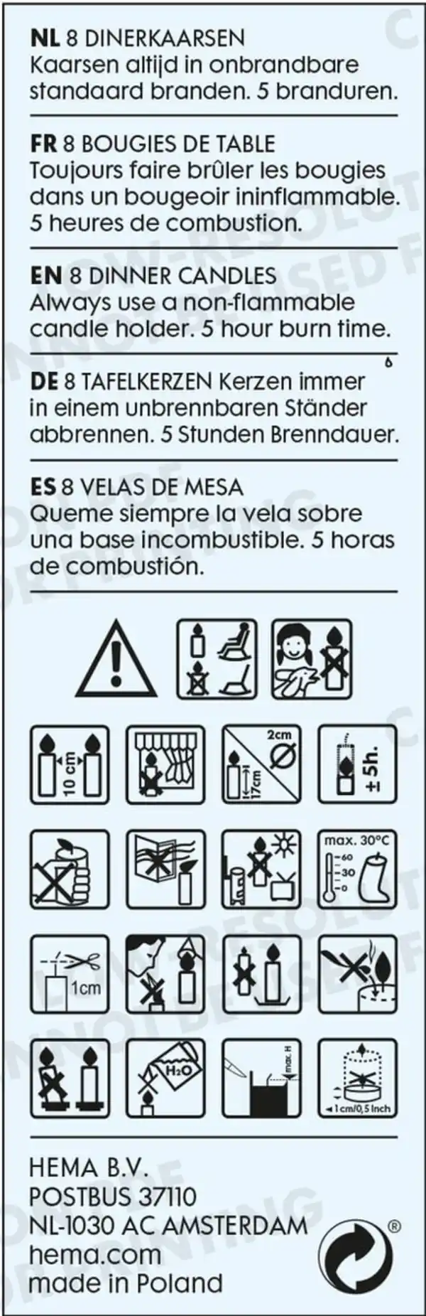 Bild 3 von 8er-Pack Dinnerkerzen, Ø 2 x 17 cm, weiß