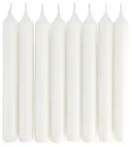 8er-Pack Dinnerkerzen, Ø 2 x 17 cm, weiß