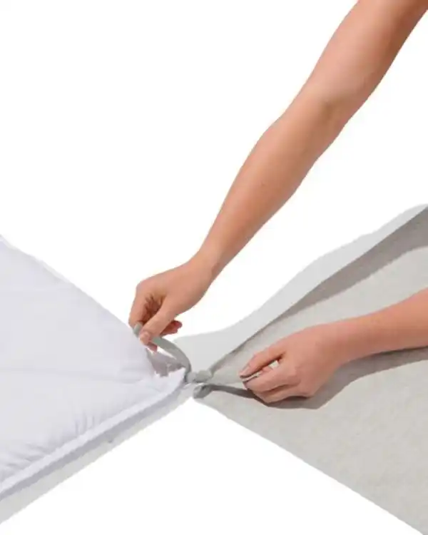 Bild 2 von Bettbezug 140 × 200/220 cm, Flanell, gestreift, beige