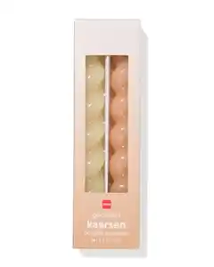 Haushaltskerzen, Ø 2,2 × 20 cm, gedreht, naturell – 2 Stück