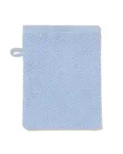 Waschhandschuh der zweiten Chance, 16 x 21 cm, aus recycelter Baumwolle, Hellblau