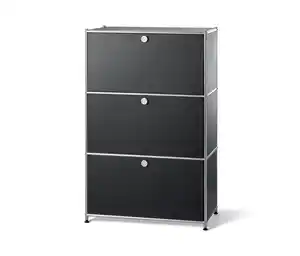 Regal Metall »CN3« mit 3 Klappenfächern, schwarz