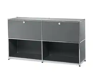 Sideboard Metall »CN3« mit versetzbaren Klappenfächern, grau