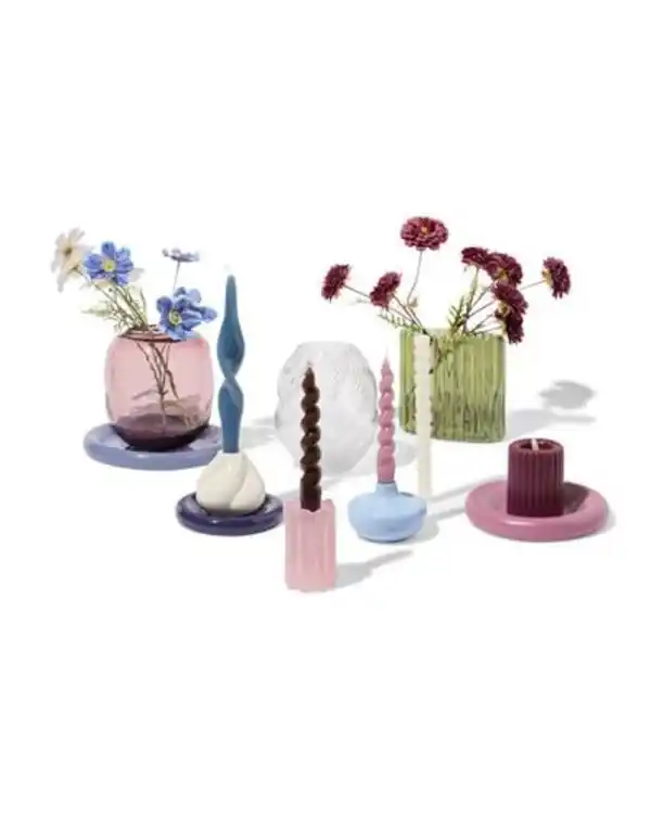 Bild 3 von Haushaltskerze XL ⌀ 4,3 x 27 cm, gedreht, Blau