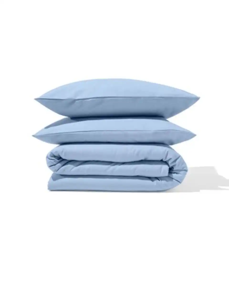 Bild 4 von Bettbezug 200 × 200/220 cm, Flanell, gestreift, hellblau