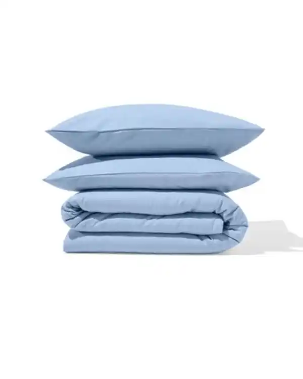 Bild 4 von Bettbezug 200 × 200/220 cm, Flanell, gestreift, hellblau