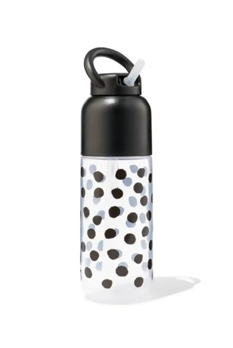 Bild 2 von Trinkflasche mit Trinkhalm, Punkte, 300 ml
