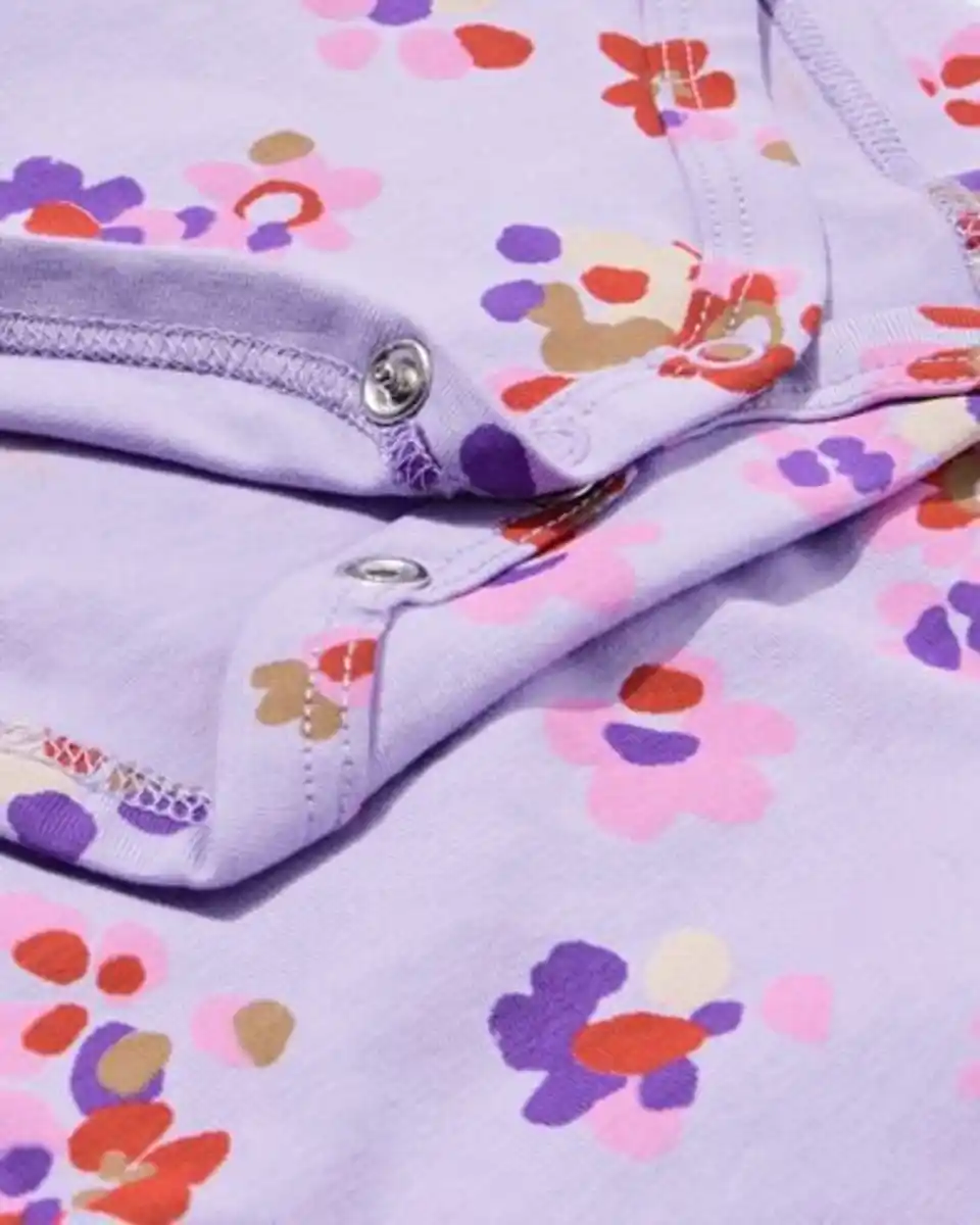 Bild 3 von Strampler mit Stretchanteil, Blumen violett