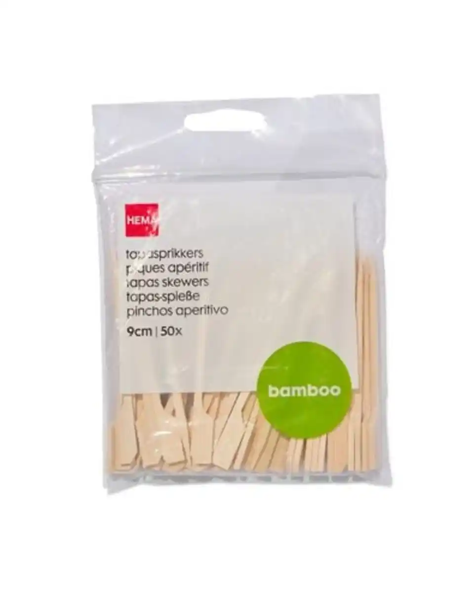 Bild 1 von 50er-Pack Tapasspieße, Bambus, 9 cm