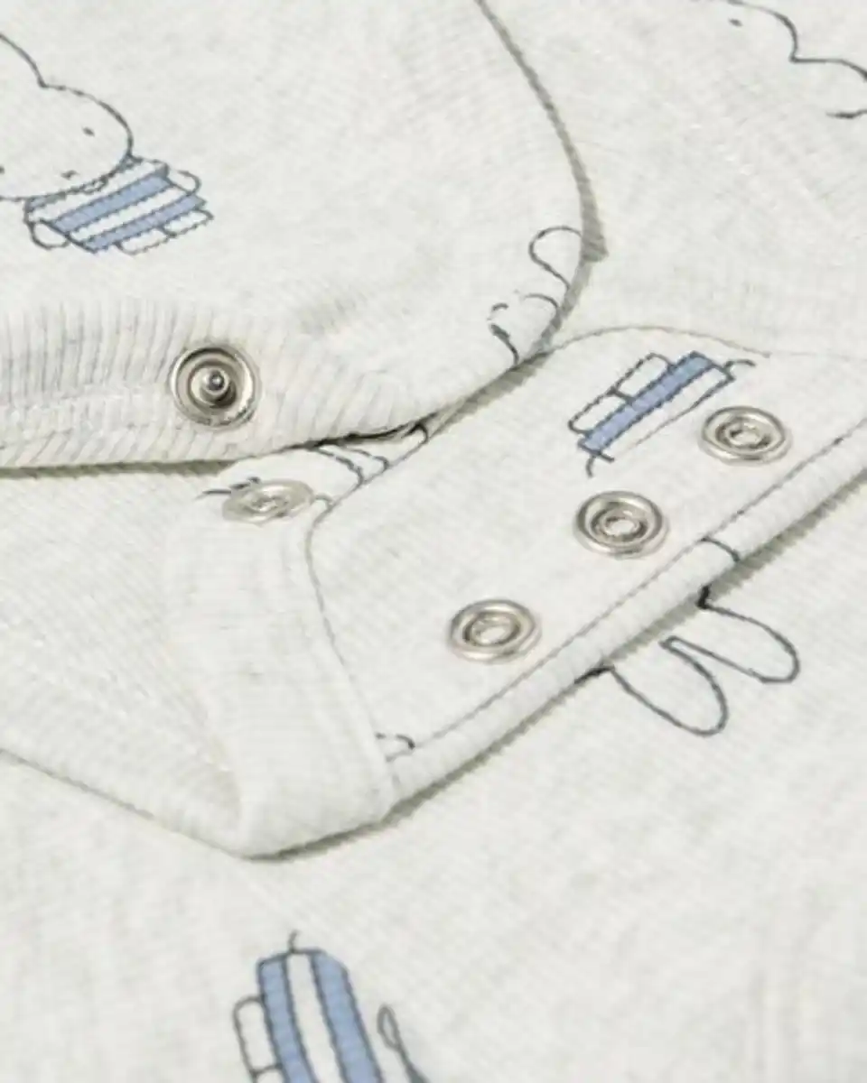 Bild 2 von Miffy Newborn-Strampler zum Mitwachsen, Wickelstrampler, gerippt graumeliert