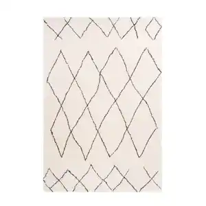 Kayoom Hochflorteppich Orlando, Creme, Beige, Textil, rechteckig, 120x170 cm, für Fußbodenheizung geeignet, strapazierfähig, Teppiche & Böden, Teppiche, Hochflorteppiche & Shaggys