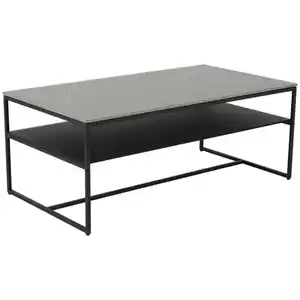 Novel Couchtisch, Grau, Schwarz, Metall, Glas, Keramik, rechteckig, eckig, 60x43x110 cm, Wohnzimmer, Wohnzimmertische, Couchtische